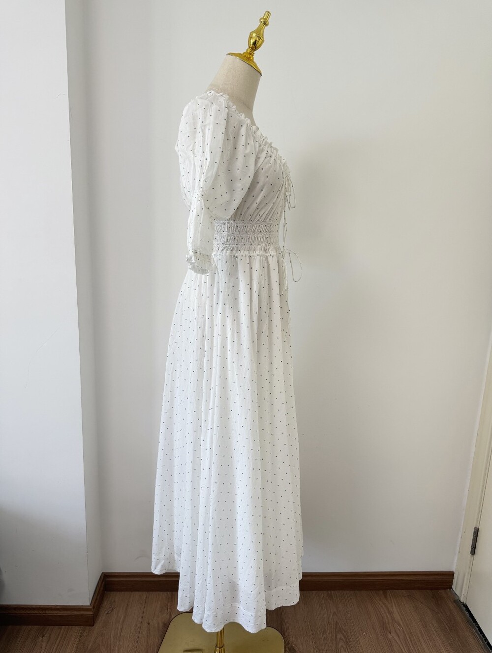 Doen ISCHIA DRESS IN SALT FLOCK DOT - Picture 8 of 12